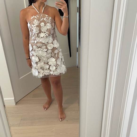 NWT ELLIATT Callista Floral Lace Minidress White and Nude Size Small - Picture 5 of 14